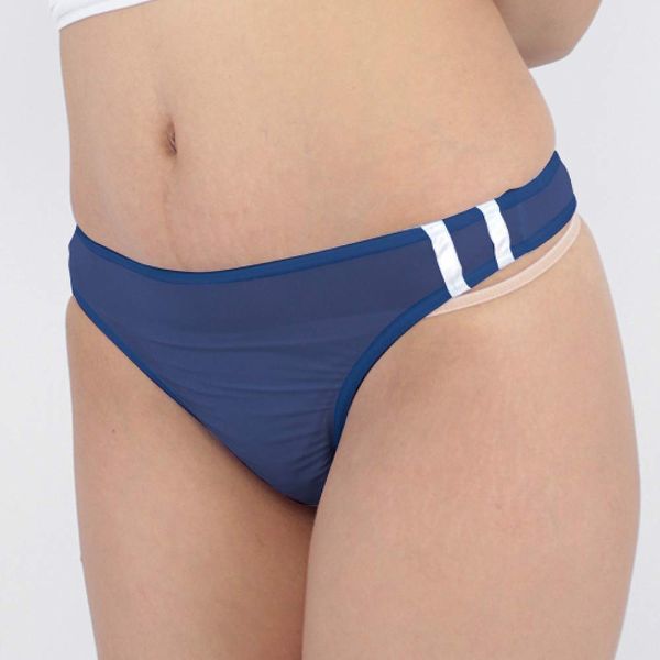Ultra-thin bloomer-style lined thong.