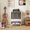 Turntable Stand Storage Cabinet Table, Record Player Stand w/4 Record Dividers