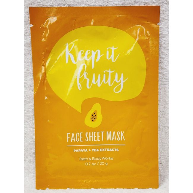 Bath Body Works KEEP IT FRUITY Face Sheet Mask Papaya Tea Extracts .7 oz/20g New