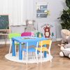 Kids Table and Chairs Set Toddler 5 Pieces Multi-usage Activity Cartoon Pattern