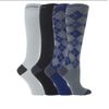 Copper Fit 4-pack Men's Compression Socks in Charcoal/ Blue Argyle, S/M
