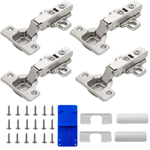 Standard Hinges Kitchen Cabinet Cupboard Door Hinge Embedded Hinge for Kitchen cabinets Integrated 4 Pieces…