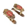 Wall Bracket Coat of Arms Red Brass Set of 2