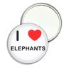 I Love Elephants - 55mm Round Compact Mirror