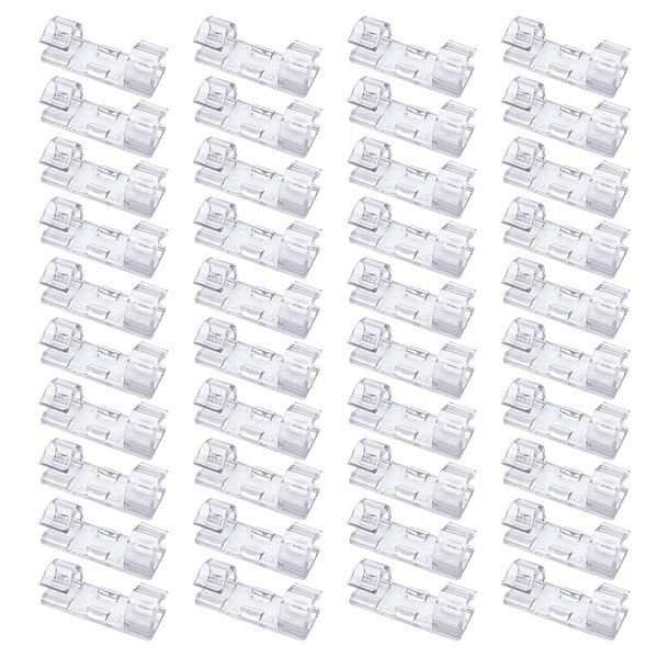 40 Pack Transparent Cable Clips, SACONELL Strong Self-Adhesive Cable Drop Wire Holder, Durable Mount-Round Plastic Cord Management Organiser Clamps for Home and Office