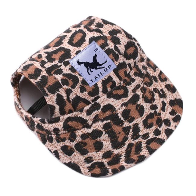 Baseballmütze für Haustiere, Hunde Mütze Basecap Outdoor Sport Sonnenschutz Sunbonnet Sommer Reise Hut Baseballkappe Sonnenhüte Hundemütze mit Ohrlöchern und Verstellbarem Kinnriemen,Leopard,XL