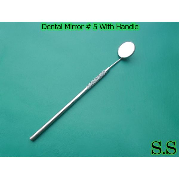 20 Inspection mirror # 5 with handle dental mirror new