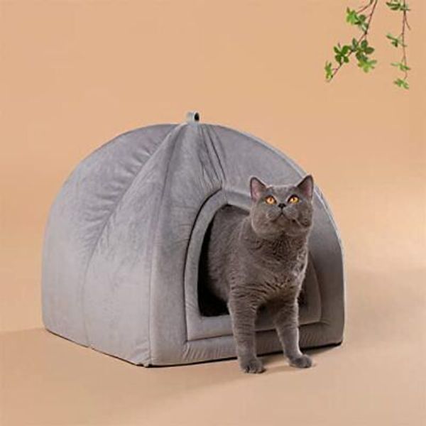 Cat Bed for Indoor Cats 2-in-1 Cat House Pet Bed and Pet Supplies for Kitten ...