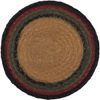 VHC Brands Wyatt Rustic Stenciled Textured Tan Round Kitchen Table Bear Jute Trivet 8"
