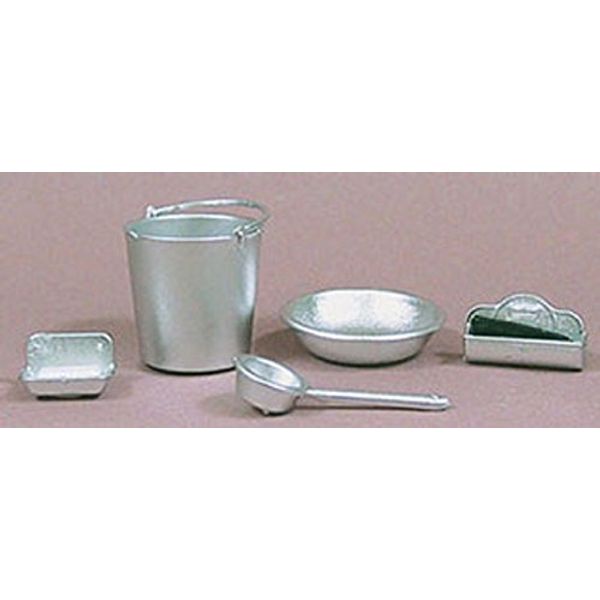 Dollhouse Miniature Chrysnbon Rustic Silver Wash Accessories