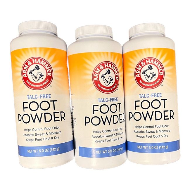 Set Of 3 Arm & Hammer Talc-Free Foot Powder - 5 Oz Each