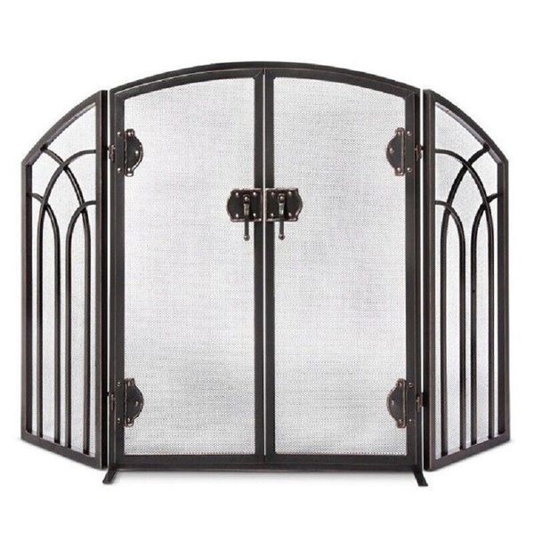 SMITH & HAWKEN BLACK/BRONZE ARCH FIREPLACE SCREEN