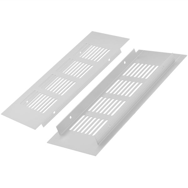 2 PCS 80 * 200mm Silver Aluminum Alloy Mesh Air Vent Grille Cover for Cabinets and Furnitures