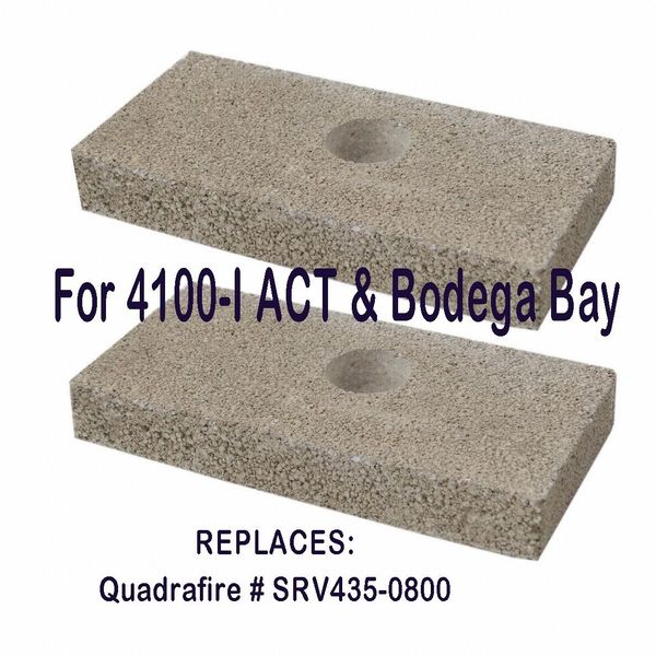 QUADRAFIRE 41OO-I ACT & BODEGA BAY 2 FIREBRICKS WITH HOLES [PP1950] SRV-435-0800
