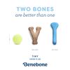 Benebone Puppy 2-Pack Rubber Bone/Wishbone Bacon Tiny