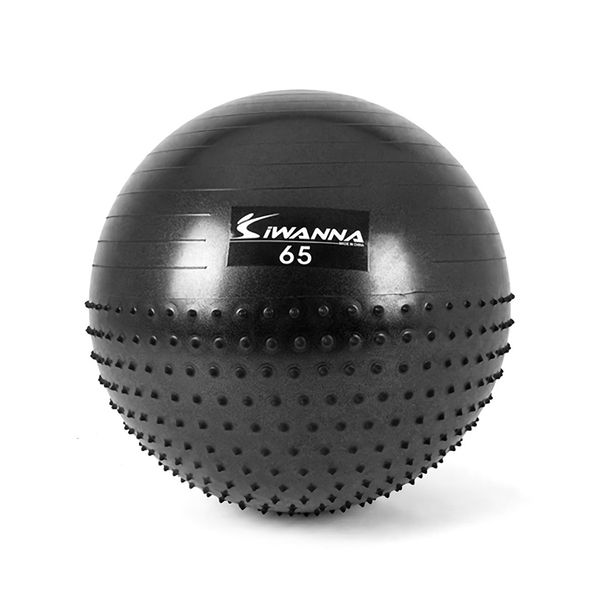 I-Warner 2in1 Multi-Massage Gym Ball 65cm Pregnancy Gym Ball Yoga Pilates Ball Stretching Ball Acupressure Effect, Single Item