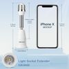 DiCUNO Light Socket Extender, E26 Light Bulb Extender, 4.5 Inch Extension, Adjustable Socket Extension Adapter, 180° Bendable, 350° Rotatable, Medium Screw Base, 1-Pack