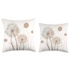 Dandelion Flower Pastel Brown Minimalist Dandelion Throw Pillow