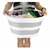 Collpasible Laundry Basket (23L Collapsible Laundry Basket (White/Grey))