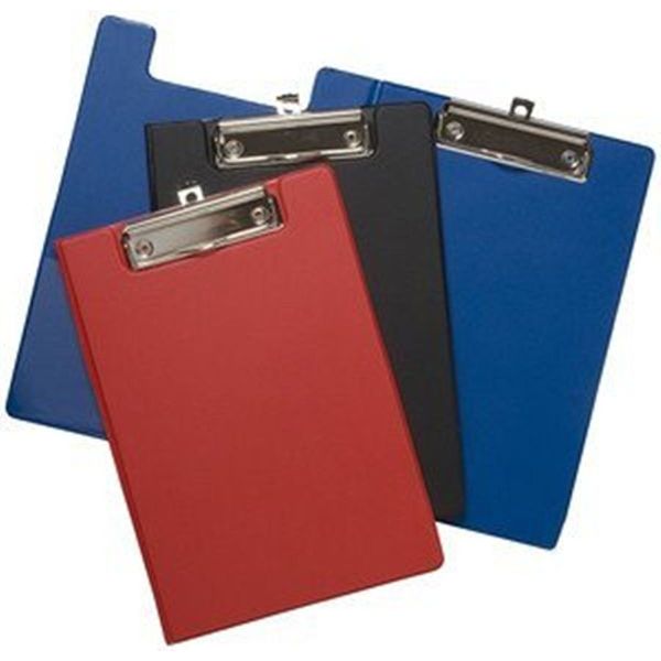 A5 Small Pvc Plastic Foldover Hardback Quality Clipboard Blue Black Red