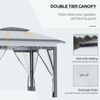 12' x 12' Backyard Party Cabana Gazebo w/ 3-Level Adjustable Height, Gray