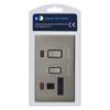 Gloss Brush Chrome 45A Cooker Control Switch Unit with 13A Socket Neon Indicators N331DME Screwless Plate Finish