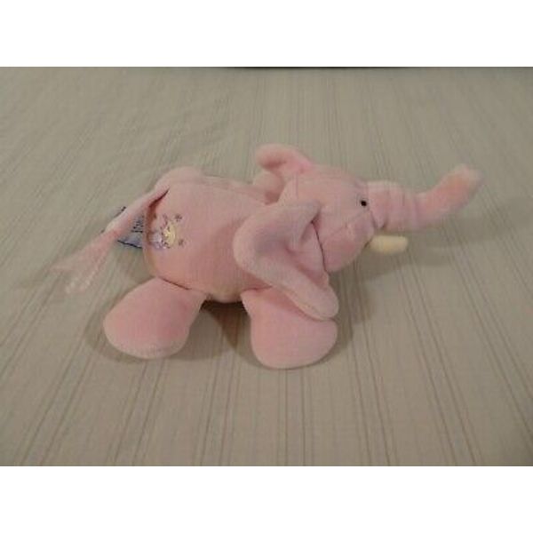 RARE HTF Tuskie Russ Elephant Plush Pink Baby Rattle Lovey Hong Kong J1