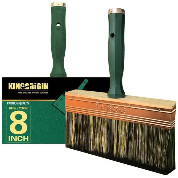 Deck Stain Brush, 8 Inch Paint Brush, Deck Brush with Threaded Handle for Ext...