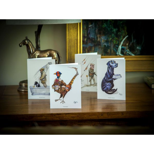 Bryn Parry Pheasant shooting greeting card with envelope The Veteran.