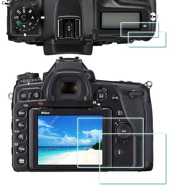 ULBTER Displayschutzfolie für Nikon D750 D780 Kamera - 2 + 2 Stück, panzer 0,3 mm Härtegrad 9H, gehärtetes Glas, kratzfest folie Screen protector