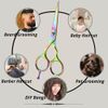 Wishbeauty Professional Sharp Left Hand Barber Scissors 5.5” Lefty Hair Cutting Scissors,Hairdresser Scissors Salon Haircut Scissors Hair Shears for Women Men (Rainbow 5.5" Lefty)