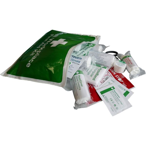 Safety First Aid First Aid Kit in Vinyl Wallet BS 8599 Compliant, Small Fully Stocked