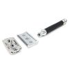 Parker 26C –Black Handle Three Piece Open Comb Double Edge Safety Razor & 5 Premium Platinum Double Edge Razor Blades