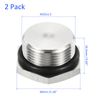 M METERXITY 2 Pack Male Plug - Thread Hexagon Head Socket Solid Pipe Fitting with Sealing Rubber Ring, Anti-Rust, Apply to Water Pipe (M25x1.5, Silver Tone)