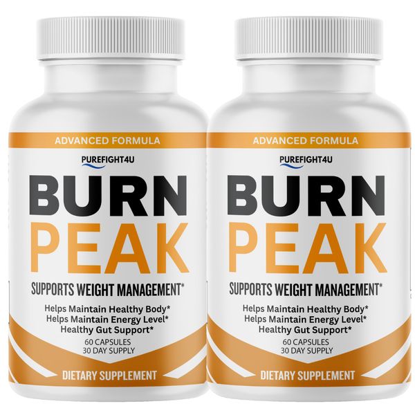 Burn Peak Capsules Supplement Supports for Weight Management - 2 Bottles