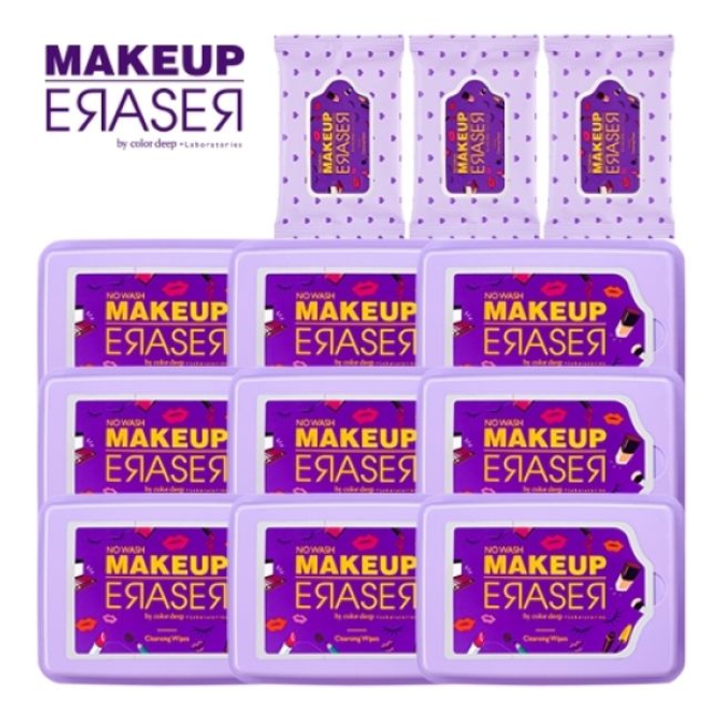 Color Deep Makeup Eraser 30 sheets, 9 tubes, 10 sheets, 3 packs