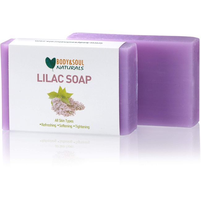 Body and Soul Naturals Lilac Natural Soap 3.5 Ounces (Pack of 3)
