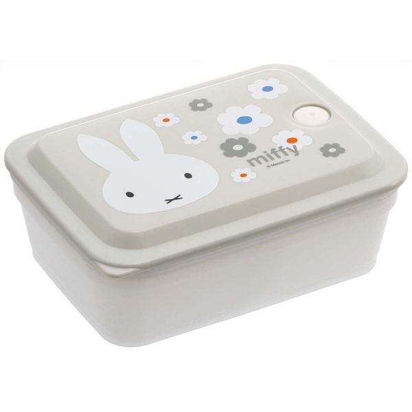 Skater PAS6AG-A Ag+ Silver Ion Bento Box, Antibacterial, Fluffy, Packing, Integrated Air Valve Included, 1-Tier, 20.3 fl oz (600 ml), Miffy, Monotone