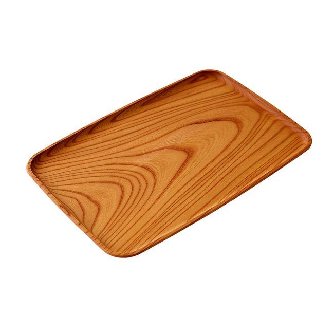 Woodpecker Wooden Zelkova Tray, Made in Japan, Natural Wood, Zelkova Tray (Large)