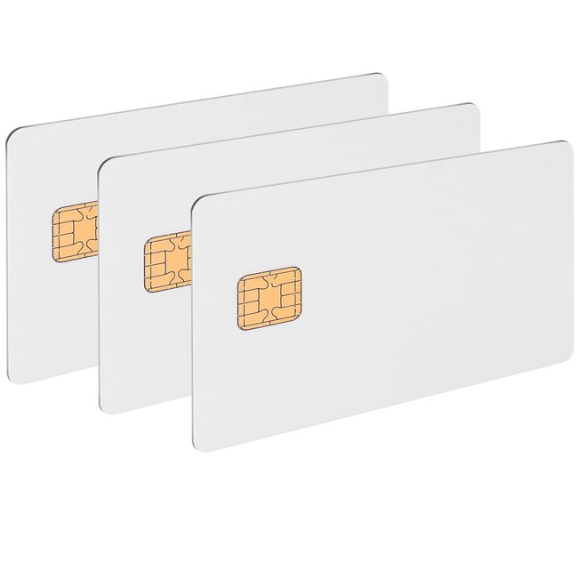 X-belmox J2a040 Chip Java Jcop Cards Unfused, J2a040 Java Smart Card with 2 Track, 8.4mm HICO Magnetic Stripe, White Card Java Chip - 3 Pack