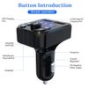 2PCS Bluetooth 5.0 Car Wireless FM Transmitter Adapter 2USB PD Charger AUX Hands