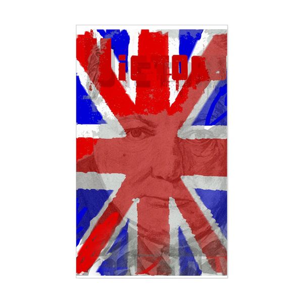 CafePress Churchill Union Jack Rectangle Bumper Sticker Car Decal