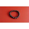 Elastic Bracelet with balls made ofæShungitæde 10mm.