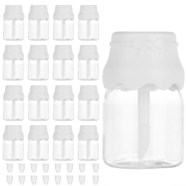 RONRONS 20 Pieces Clear Milk Bottle Shape Reusable Refillable Lipgloss Containers Transparent Baby Bottles Lip Gloss Tube, 8ml/0.27oz