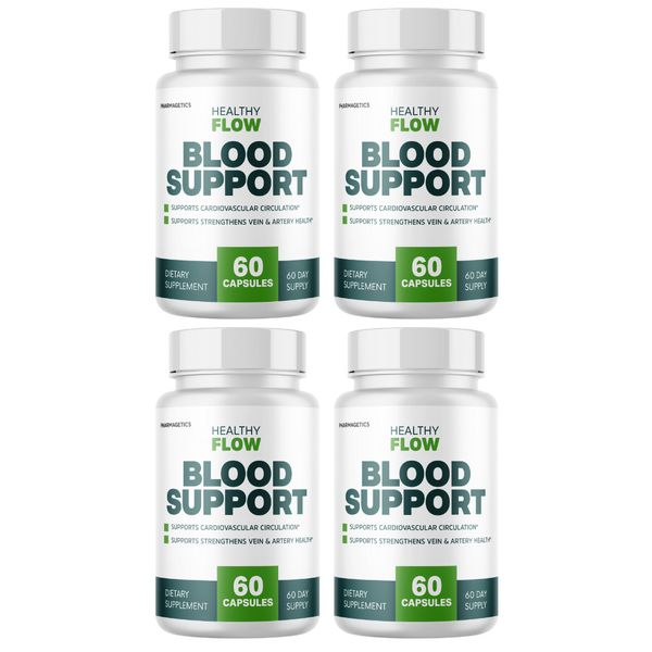 Healthy Flow Blood Support, Cardiovascular Circulation - 4 Bottles Official