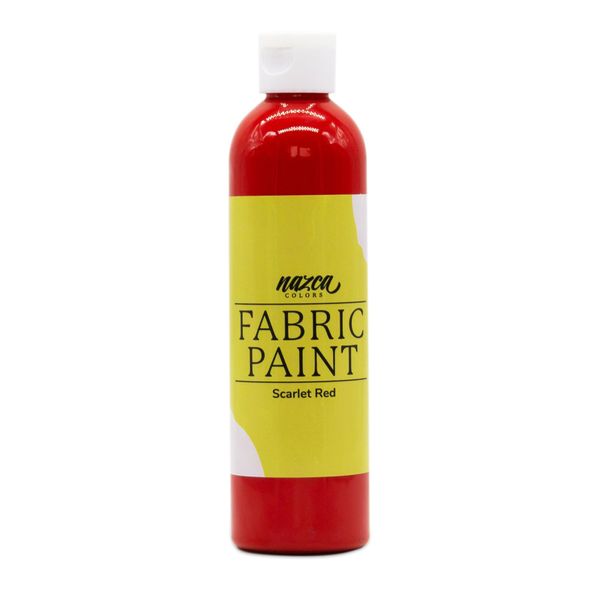 Nazca Colors Red Fabric Paint 250ml – Acrylic Permanent Textile and Leather Paint ideal for painting Clothe, t-shirts, Jeans, Totebags, Sneakers, Canvas Shoes – Great Covering Capacity