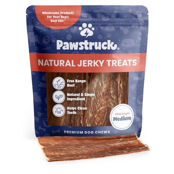 Pawstruck Joint Health Dog Treat Chews Pet Food, Beef Jerky, 4"-6", 25 Pack, Gourmet, Fresh & Savory Jerky, Naturally Rich in Glucosamine & Chondroitin, Promotes Healthy Joints & Tissue Growth