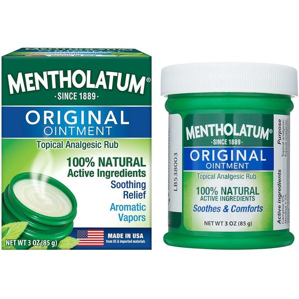 Mentholatum Rub Aromatic Original Ointment 3oz Tub Natural, Soothing Relief NEW