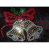 Christmas Xmas Bells Iron-On Rhinestone Bead Transfer
