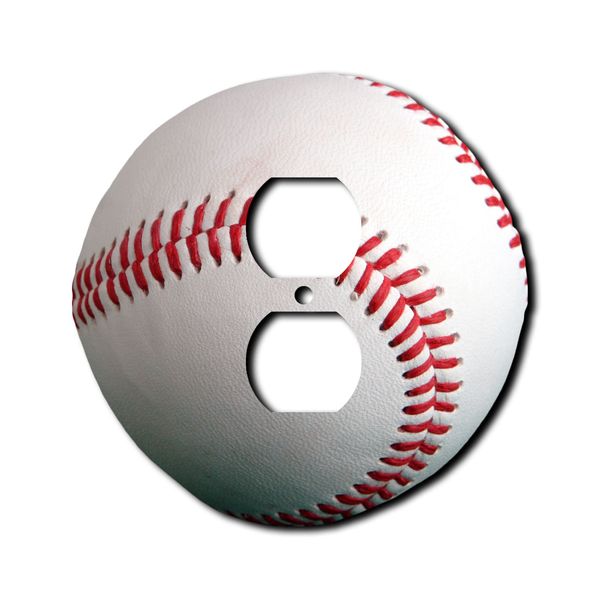 Off The Wall Plates - Baseball Decorative Acrylic Cover - Single Outlet